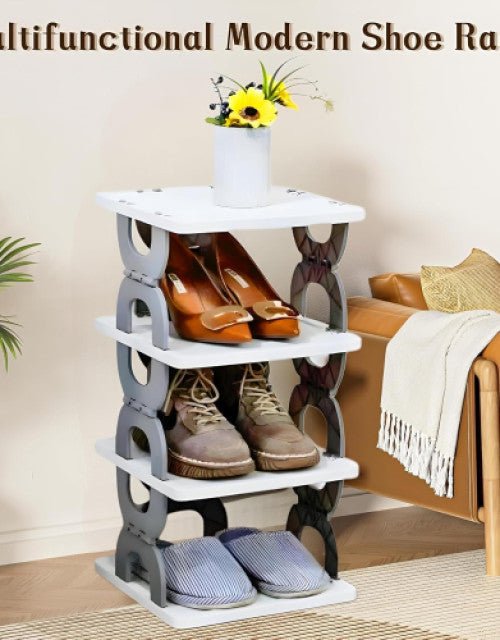 Multi - Purpose Stackable Shoe Rack Adjustable Slots - TREVIADropdash